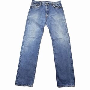 Levi's 501 Jeans W25 Hemmed 32 Light Wash Button Fly Straight Leg Denim